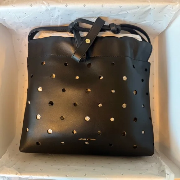 Romy Pouch Perforated Black Leather Bag - Sold Out. BNWT, in box. - Picture 3 of 10